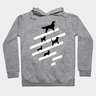 Black ans White Stripes and Dogs Hoodie